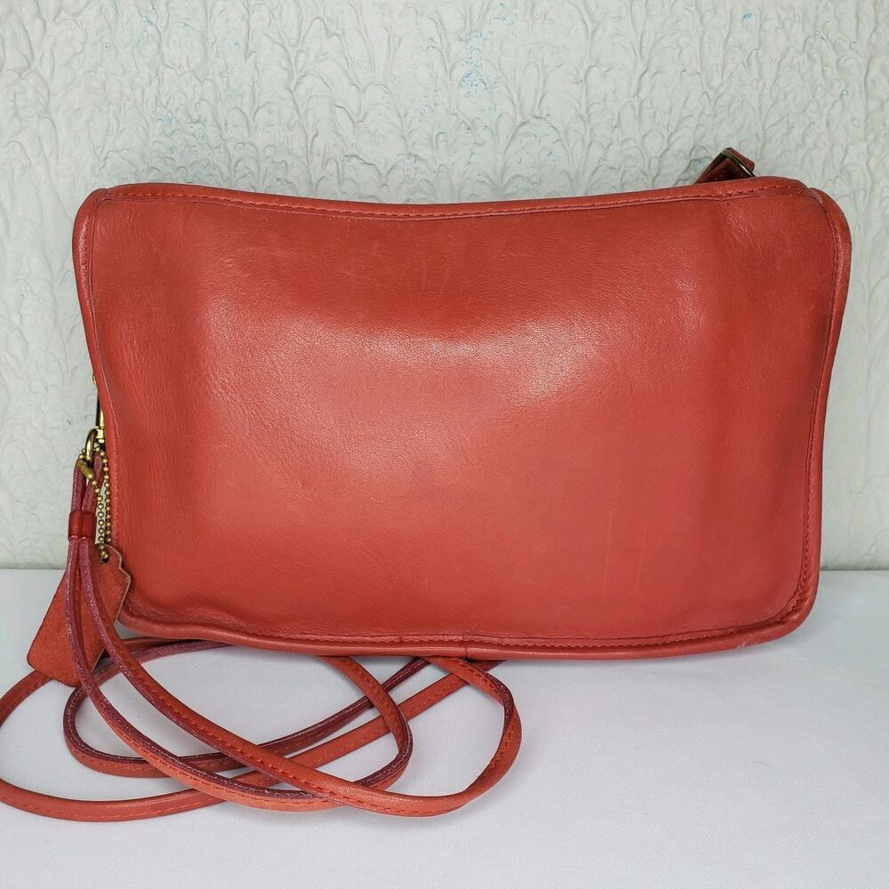 Vintage Coach NYC Bonnie Cashin Shoulder Bag Clutch 9455 RED Anchor Brass - Picture 13 of 16